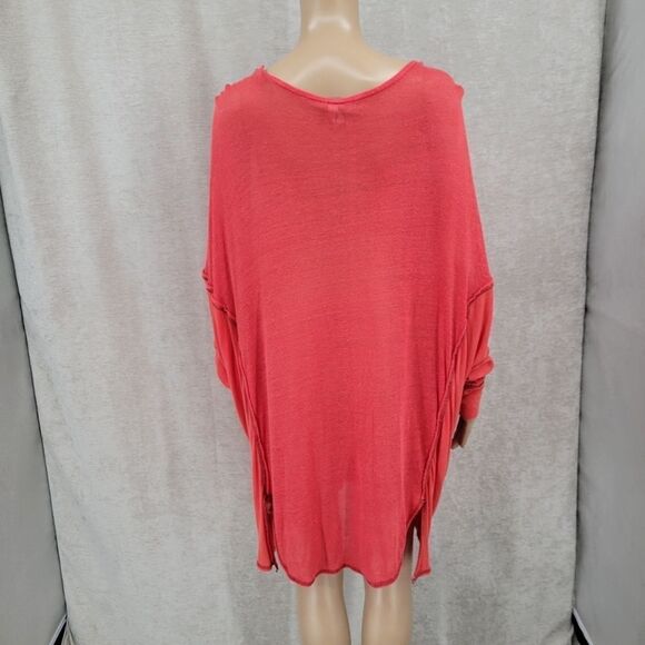 We the Free Oversized Vneck Dolman Sleeve Tunic Dress Linen Blend - Picture 4 of 12